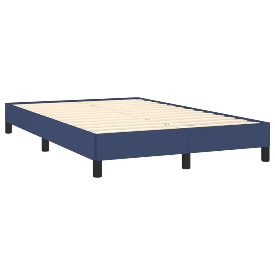 Cadre de lit sans matelas bleu 120x190 cm tissu - 3