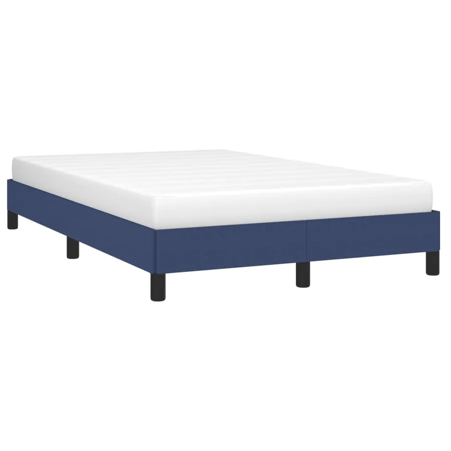 Cadre de lit sans matelas bleu 120x190 cm tissu - 4