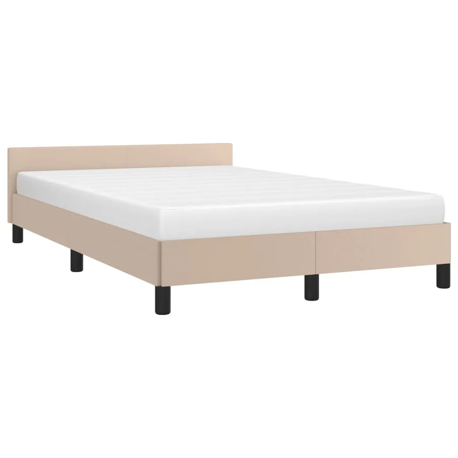 Cadre de lit sans matelas cappuccino 120x190 cm similicuir - 4