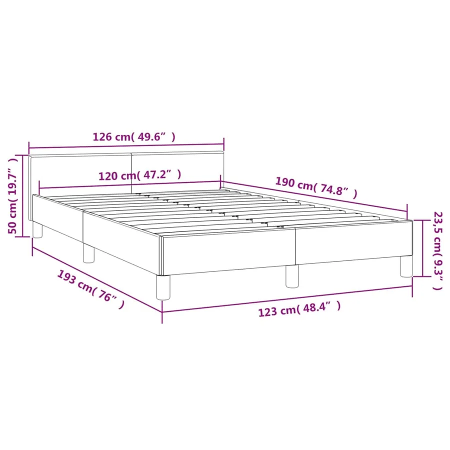 Cadre de lit sans matelas cappuccino 120x190 cm similicuir - 9