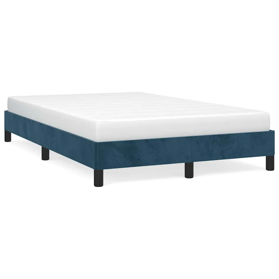 Cadre de lit sans matelas bleu foncé 120x190 cm velours - 2