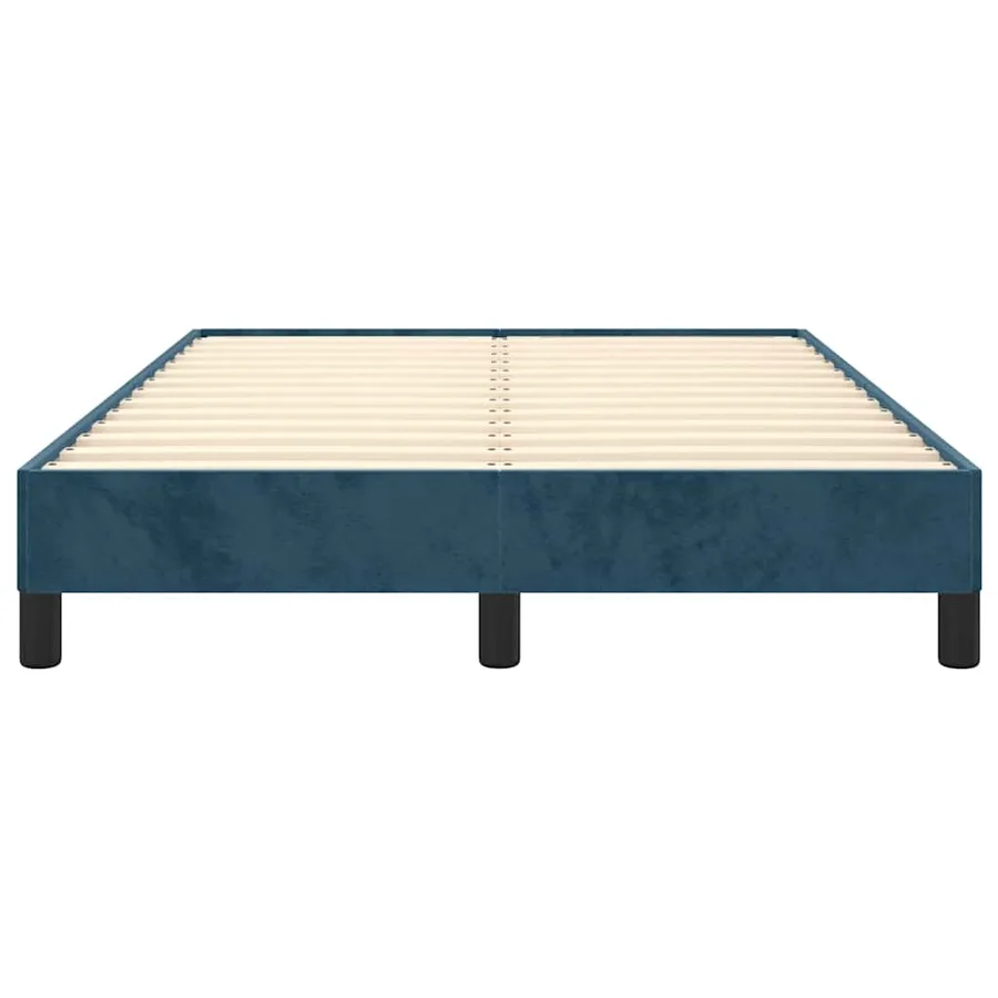 Cadre de lit sans matelas bleu foncé 120x190 cm velours - 5