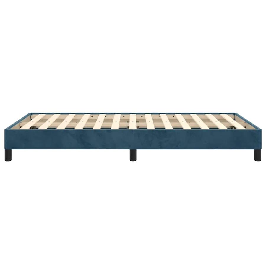 Cadre de lit sans matelas bleu foncé 120x190 cm velours - 6