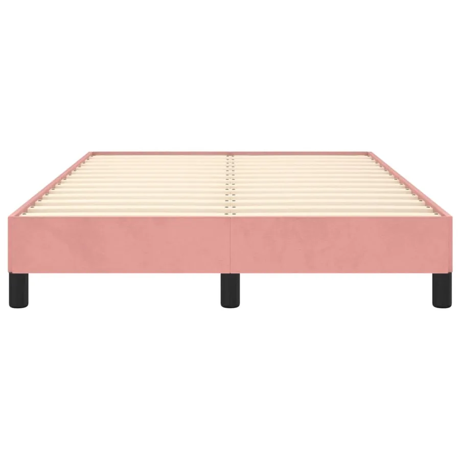 Cadre de lit sans matelas rose 120x190 cm velours - 5