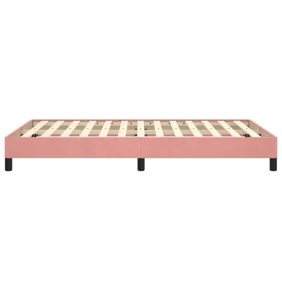 Cadre de lit sans matelas rose 120x190 cm velours - 6