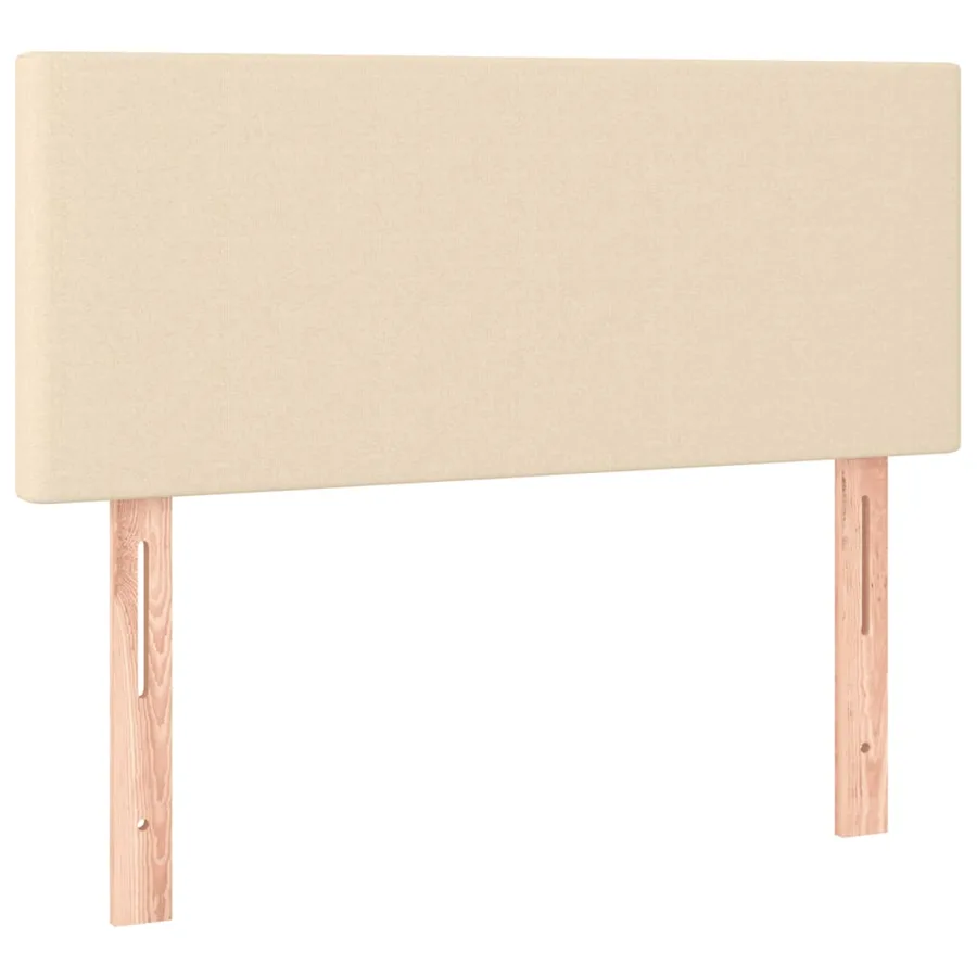 Sommier à lattes de lit matelas et LED crème 120x190 cm tissu - 9