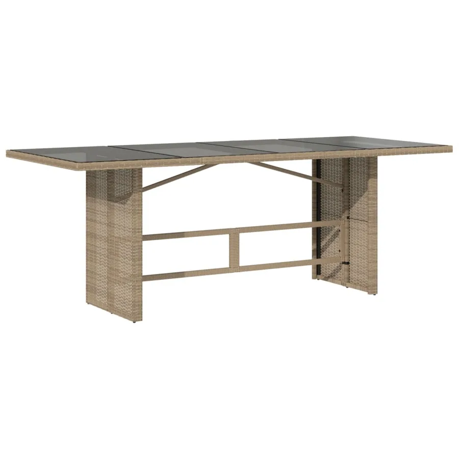 Ensemble à manger de jardin et coussins 9 pcs beige Poly rotin - 4