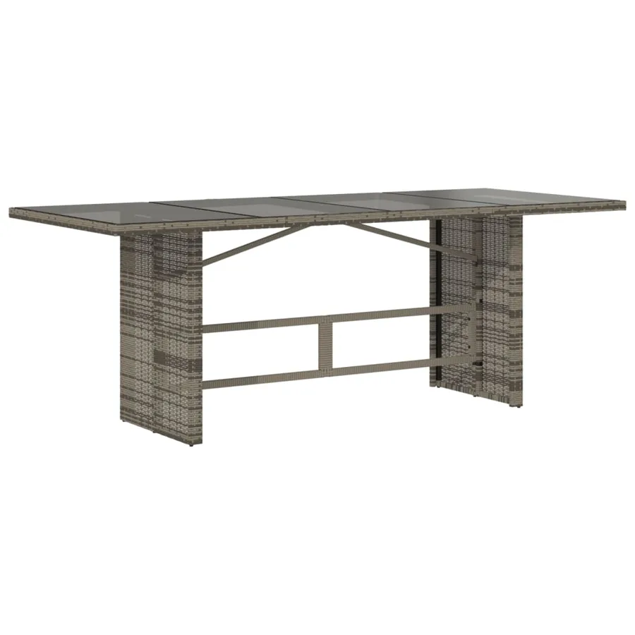 Ensemble à manger de jardin et coussins 7 pcs gris rotin - 4
