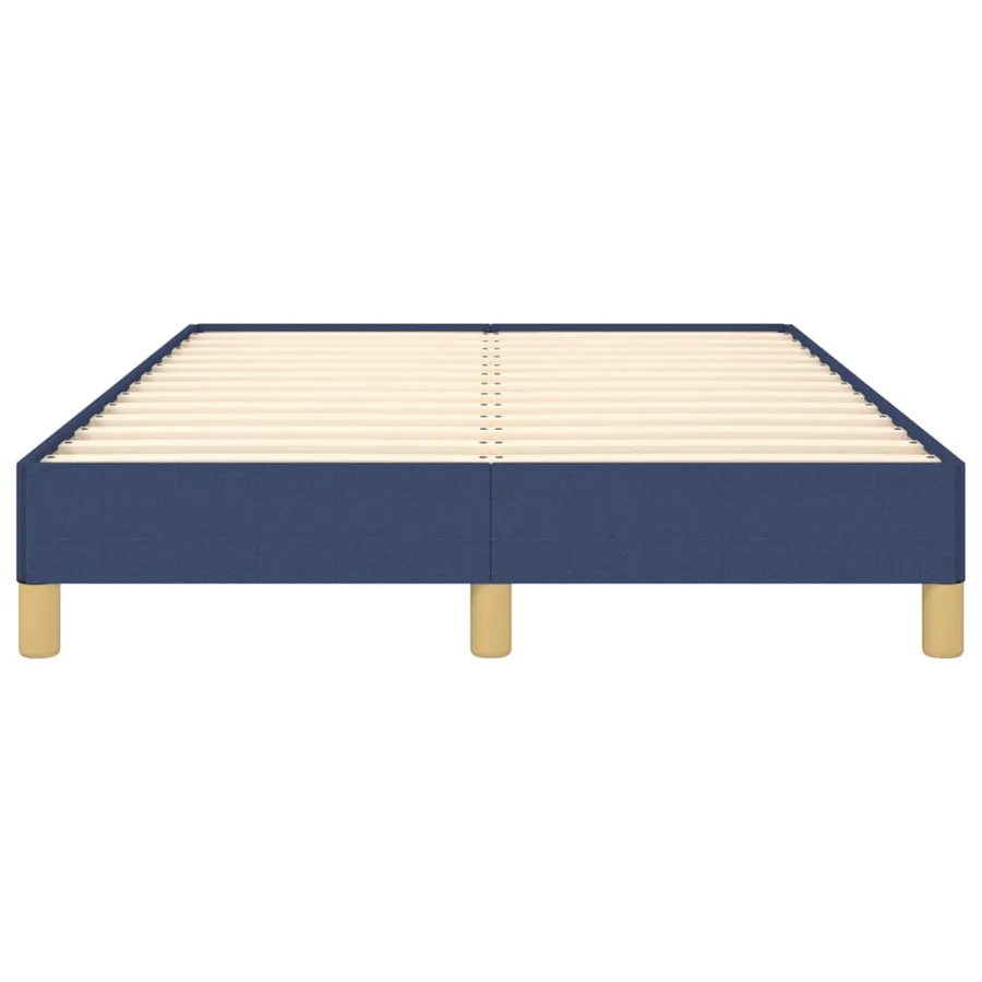 Cadre de lit sans matelas bleu 120x190 cm tissu - 5
