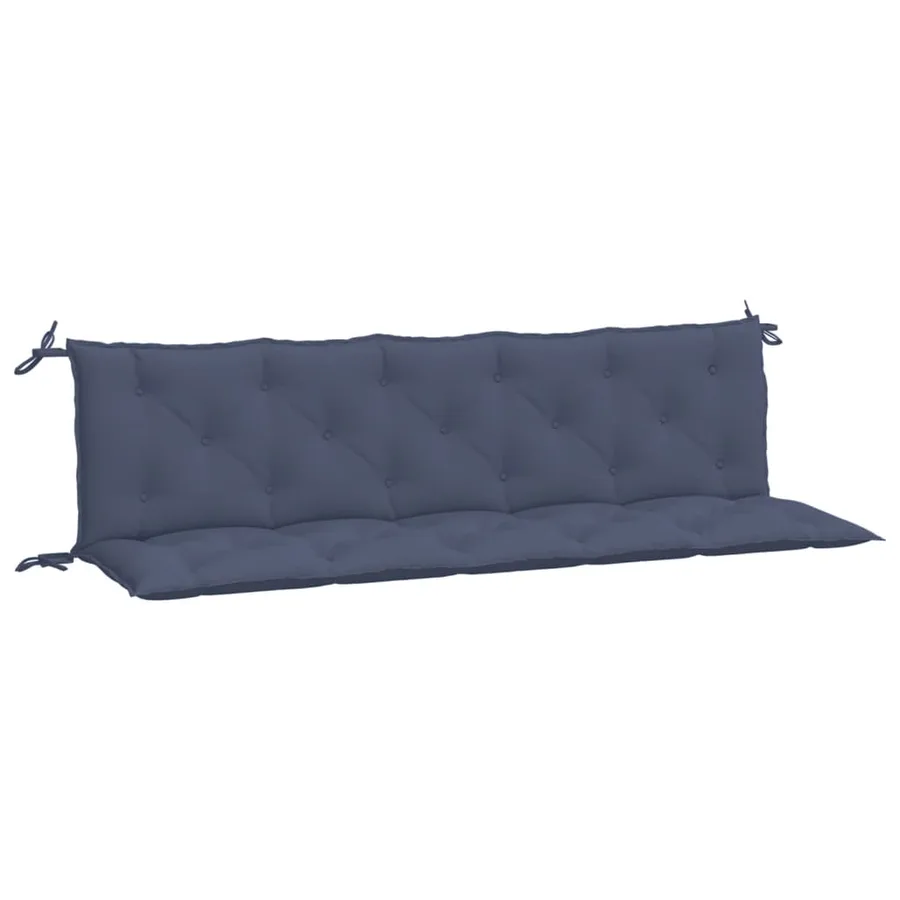 Coussins de banc de jardin lot de 2 bleu marine 180x50x7 cm - 2
