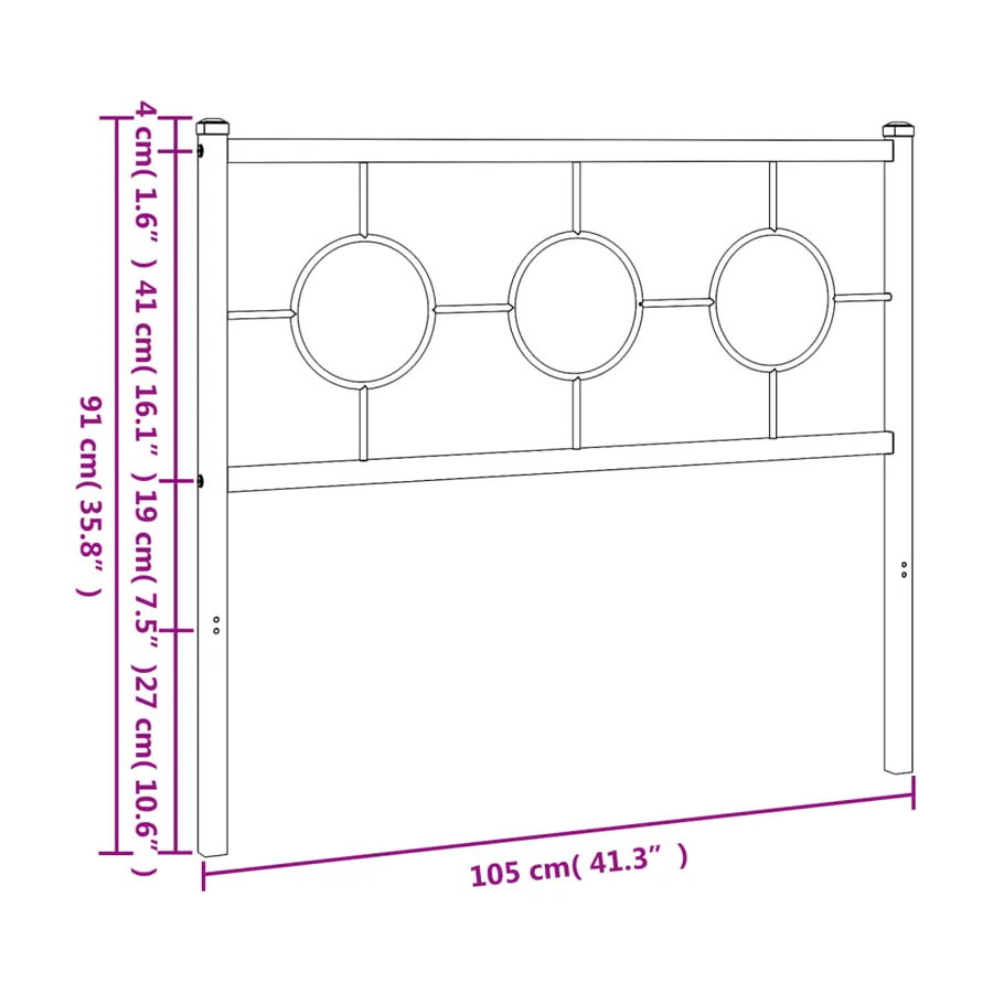 Tête de lit de remplacement métal blanc 100 cm - 7