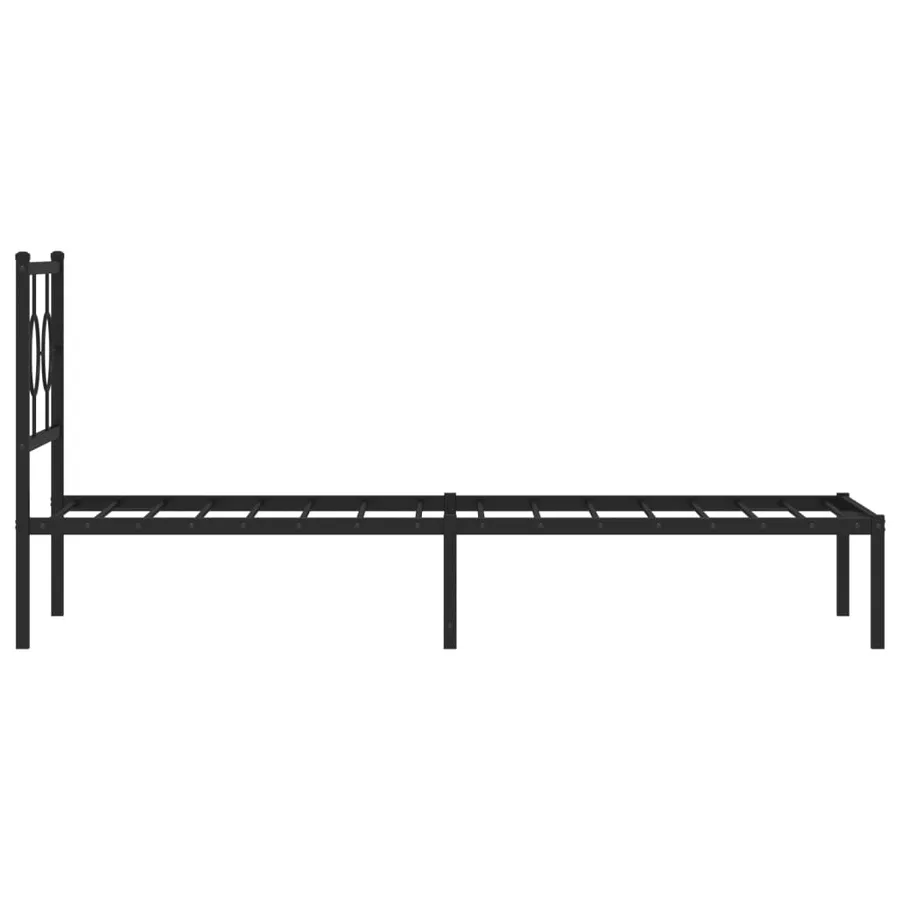 Cadre de lit métal sans matelas avec tête de lit noir 80x200 cm - 6
