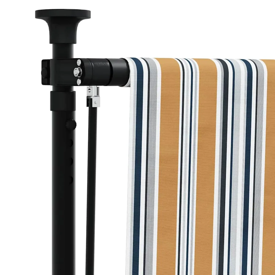 Store roulant d'extérieur jaune et blanc 150x270 cm tissu acier - 7