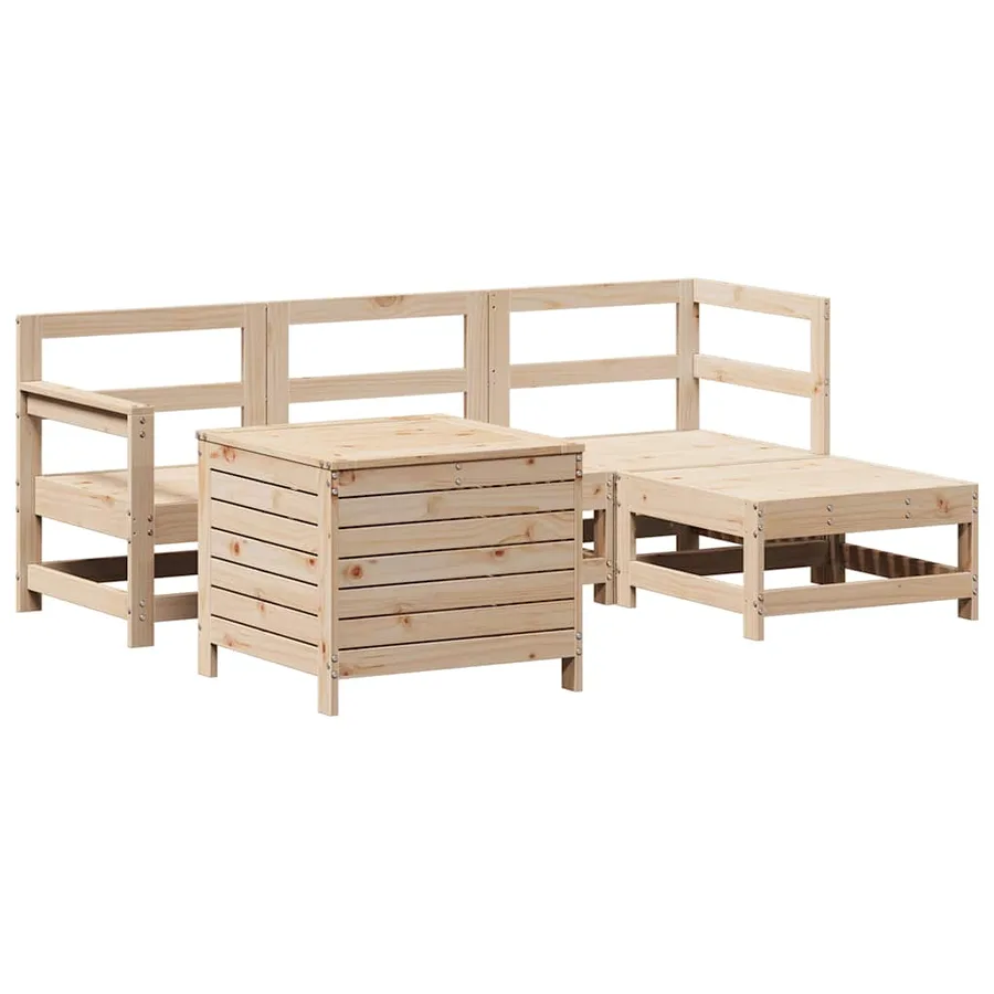 Salon de jardin 5 pcs bois de pin massif - 2