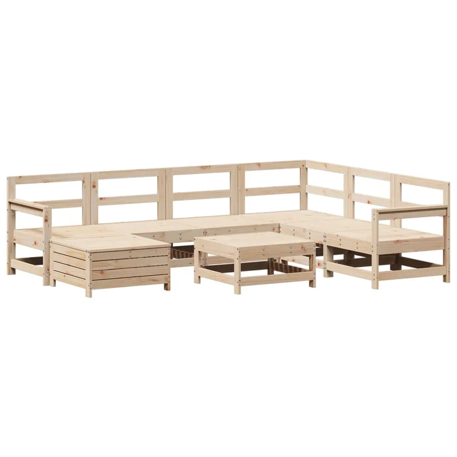Salon de jardin 8 pcs bois de pin massif - 2