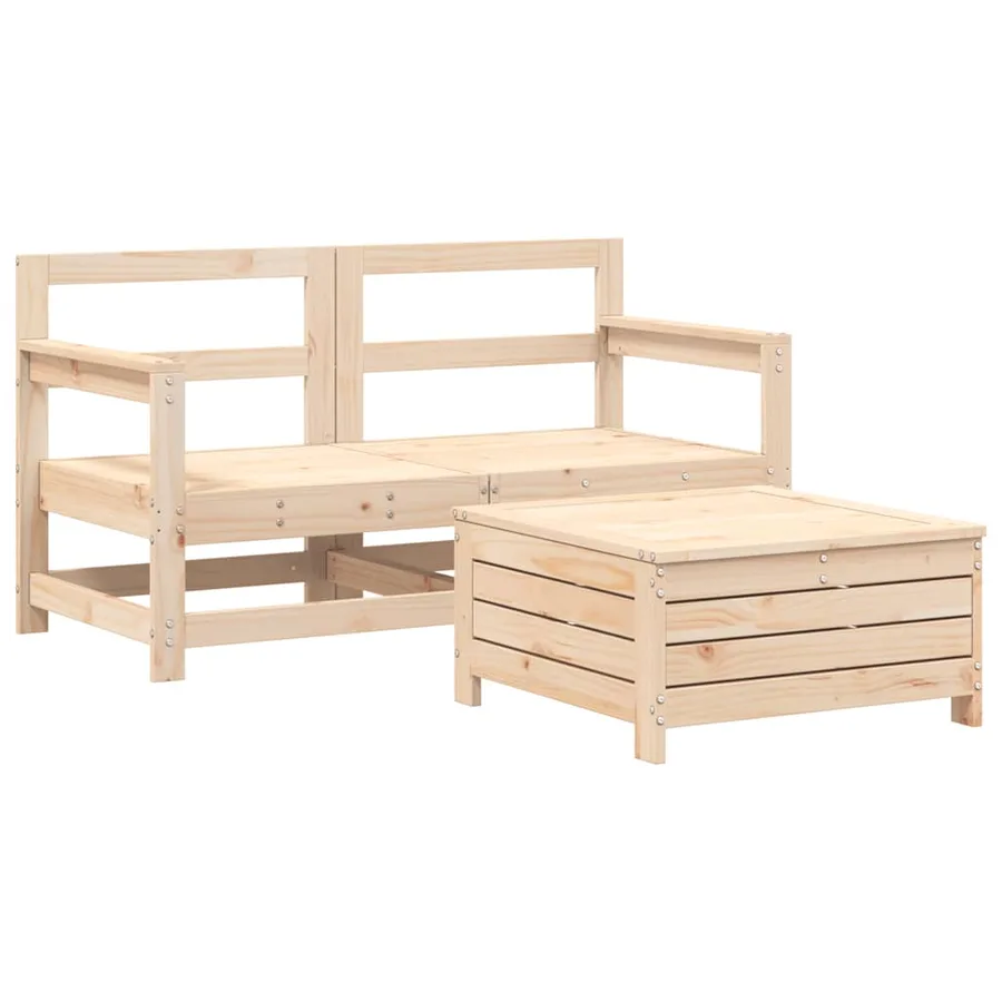 Salon de jardin 3 pcs bois de pin massif - 2