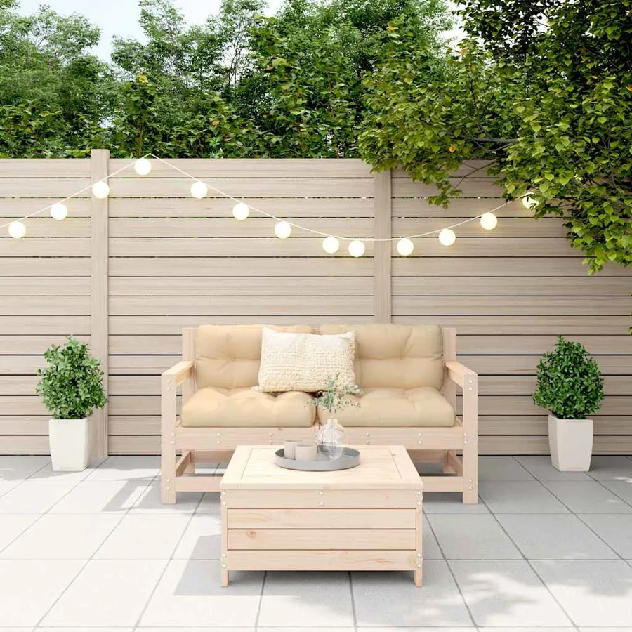 Salon de jardin 3 pcs bois de pin massif - 3