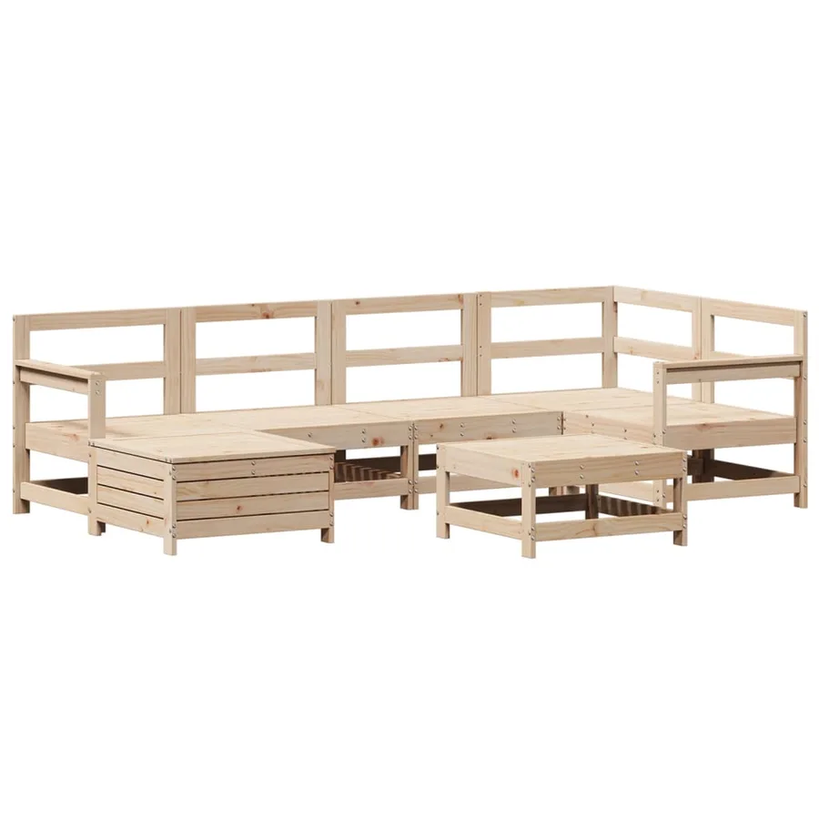 Salon de jardin 7 pcs bois de pin massif - 2