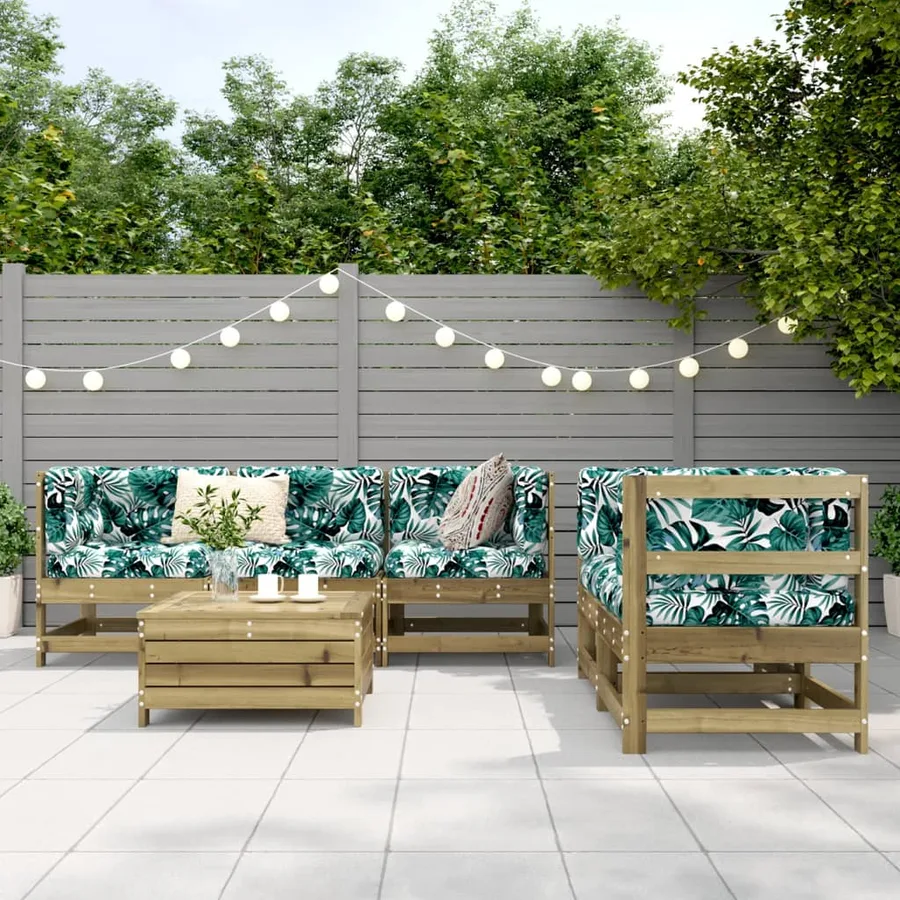 Salon de jardin 6 pcs bois de pin imprégné - 3