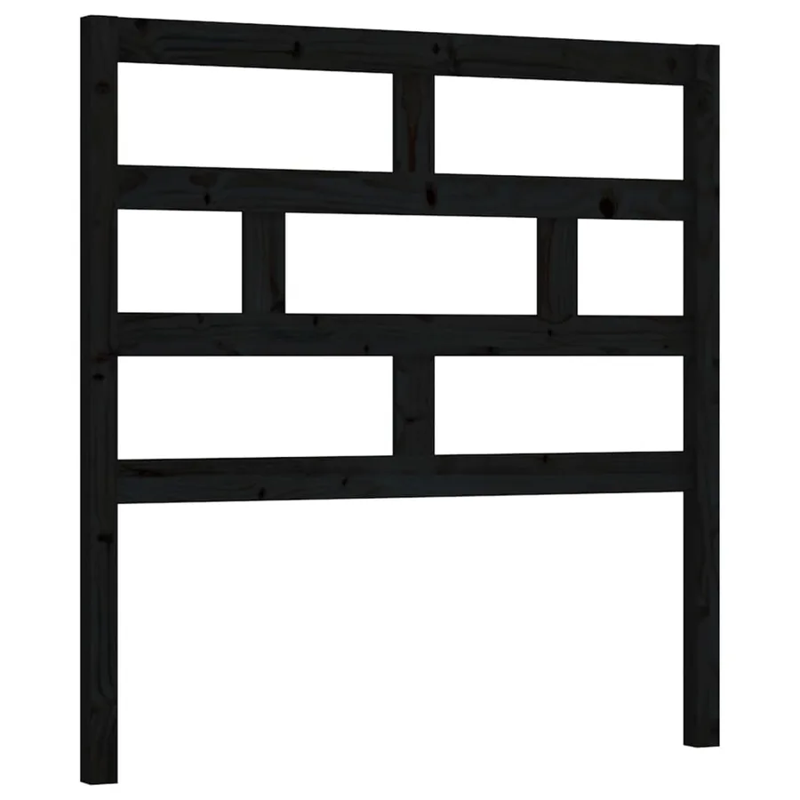 Tête de lit Noir 106x4x100 cm Bois massif de pin - 2