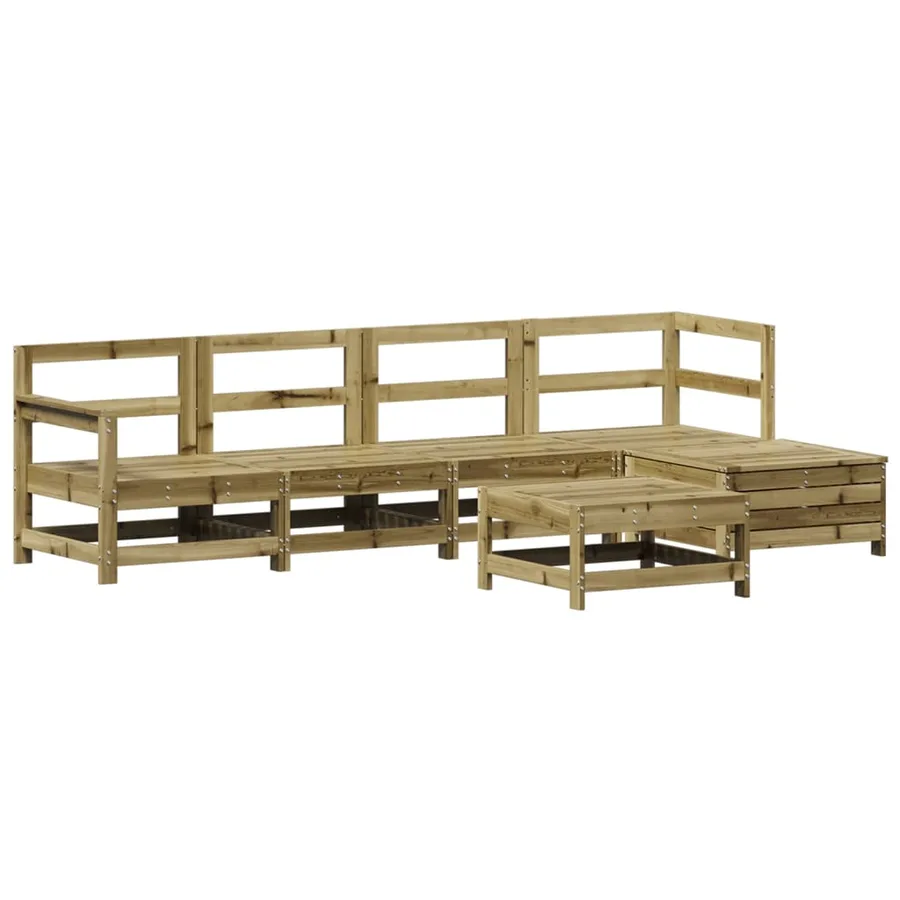 Salon de jardin 6 pcs bois de pin imprégné - 2