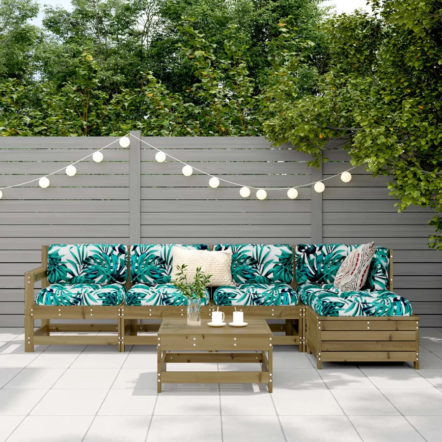 Salon de jardin 6 pcs bois de pin imprégné - 3
