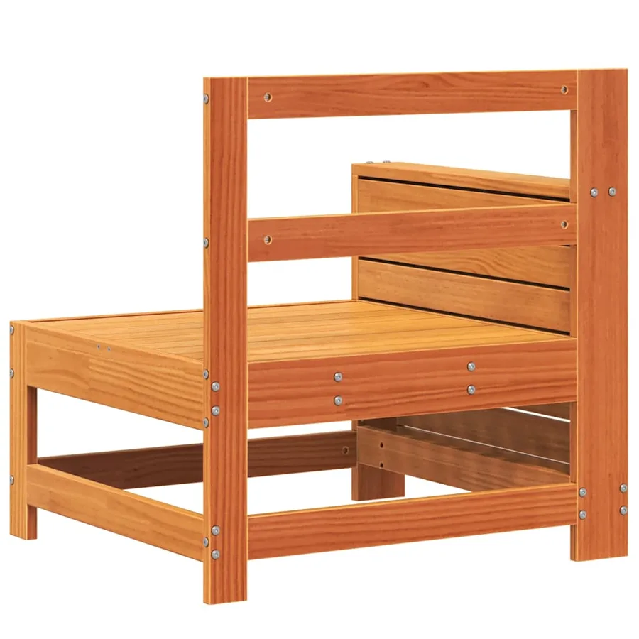 Canapé de jardin accoudoir avec table d'appoint bois massif pin - 6