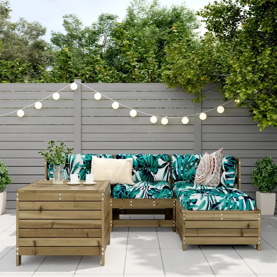 Salon de jardin 5 pcs bois de pin imprégné - 3