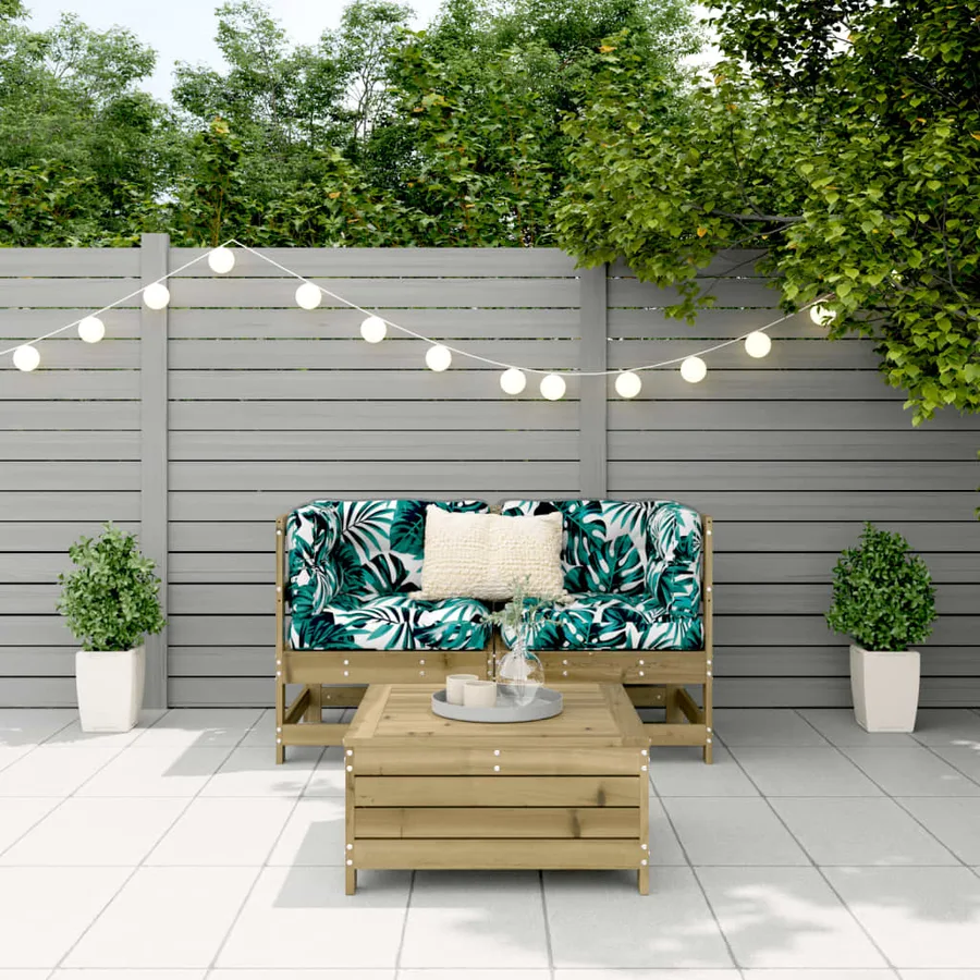 Salon de jardin 3 pcs bois de pin imprégné - 3