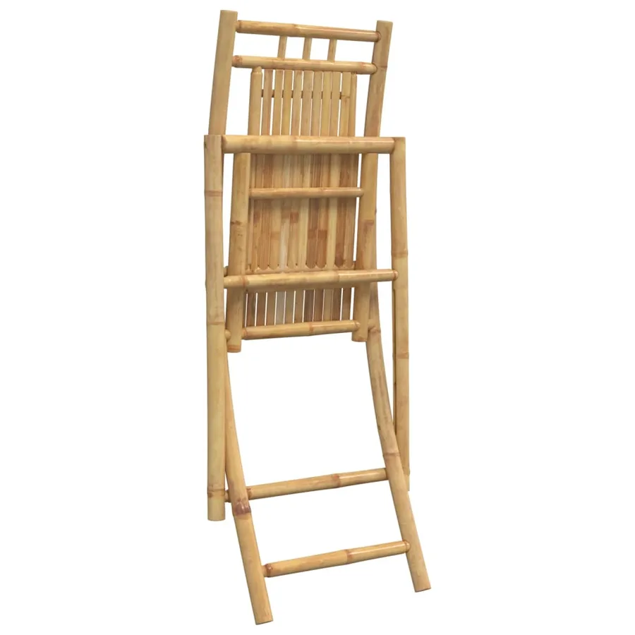 Chaises pliables de jardin lot de 4 46x66x99 cm bambou - 8