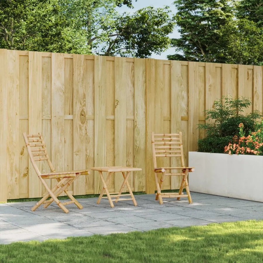 Chaises pliables de jardin lot de 2 43x54x88 cm bambou - 3