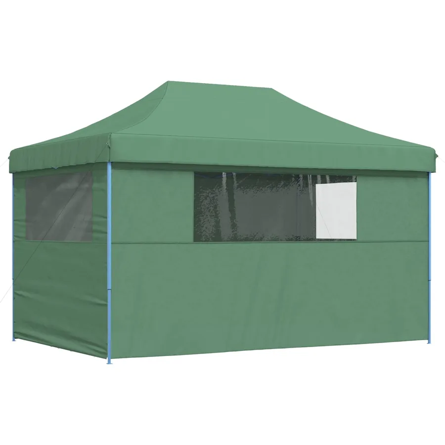 Tente de réception pliable escamotable 4 parois latérales vert - 5