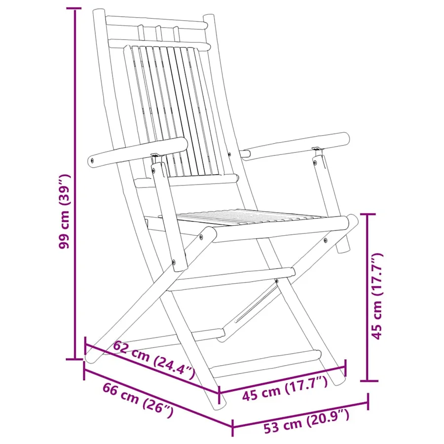 Ensemble de bistro 3 pcs bambou - 12