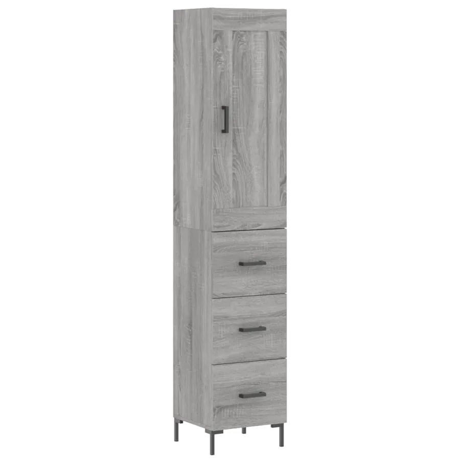 Buffet haut Sonoma gris 34,5x34x180 cm Bois d'ingénierie - 2