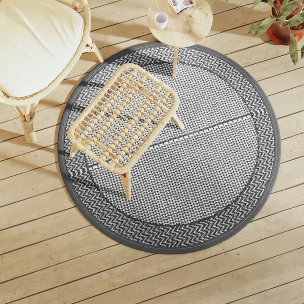 Tapis d'extérieur ARAKIL gris Ø120 cm PP