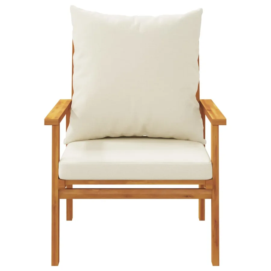 Salon de jardin avec coussins 5 pcs Bois d'acacia solide - 6