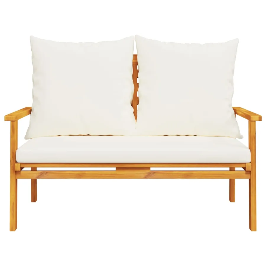 Salon de jardin avec coussins 5 pcs Bois d'acacia solide - 8