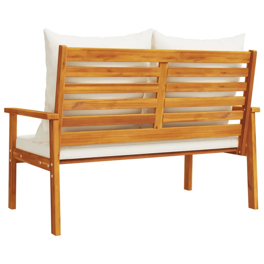 Canapé de jardin 120 cm avec coussin bois d'acacia massif - 6