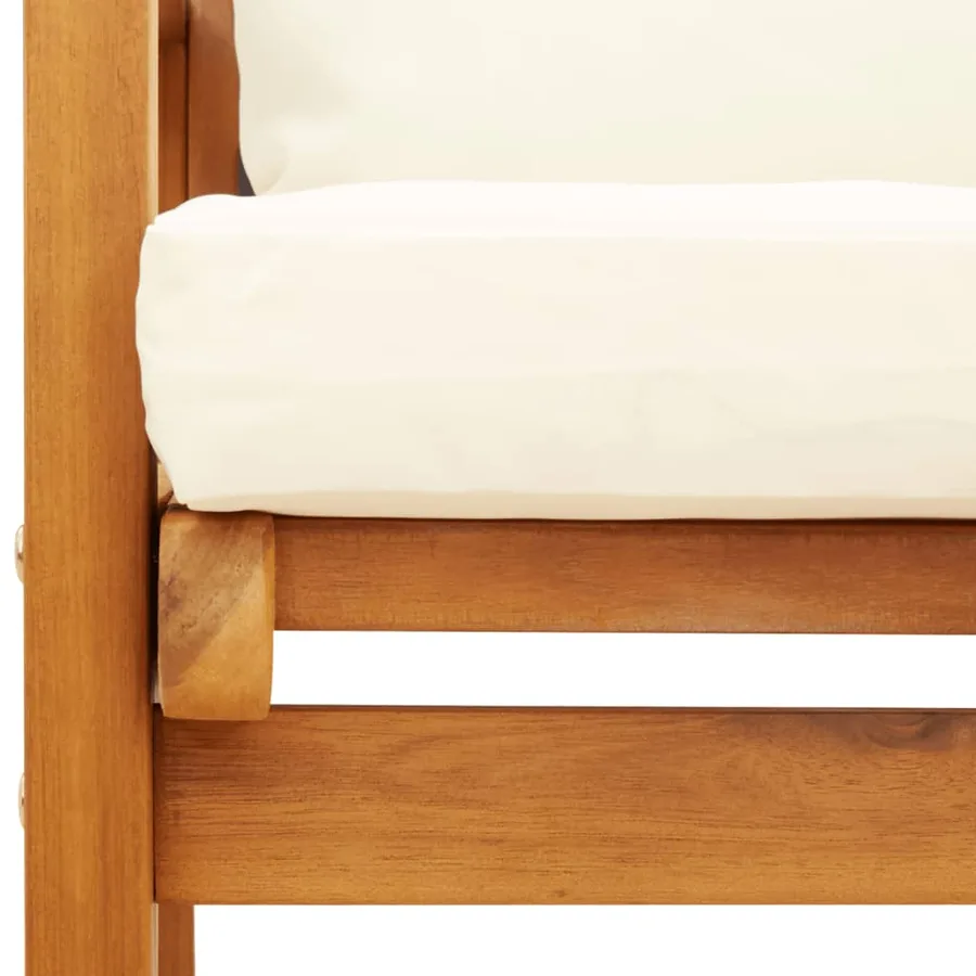Canapé de jardin 120 cm avec coussin bois d'acacia massif - 7