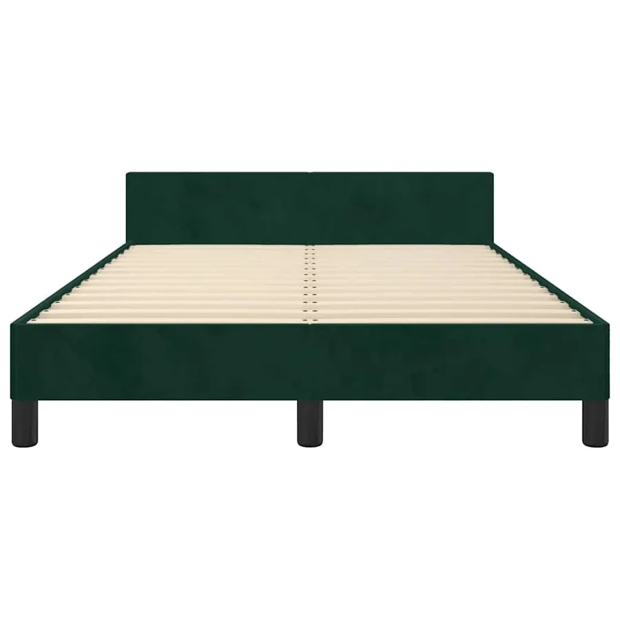 Cadre de lit sans matelas vert foncé 120x190 cm velours - 6