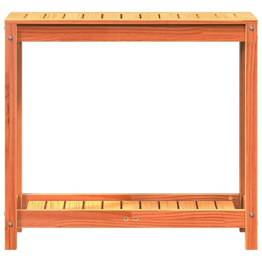 Table de rempotage avec étagère cire marron bois massif de pin - 5