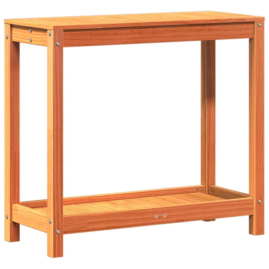 Table de rempotage avec étagère cire marron bois massif de pin - 7