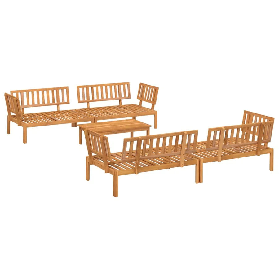 Salon palette de jardin 5 pcs bois d'acacia massif - 2