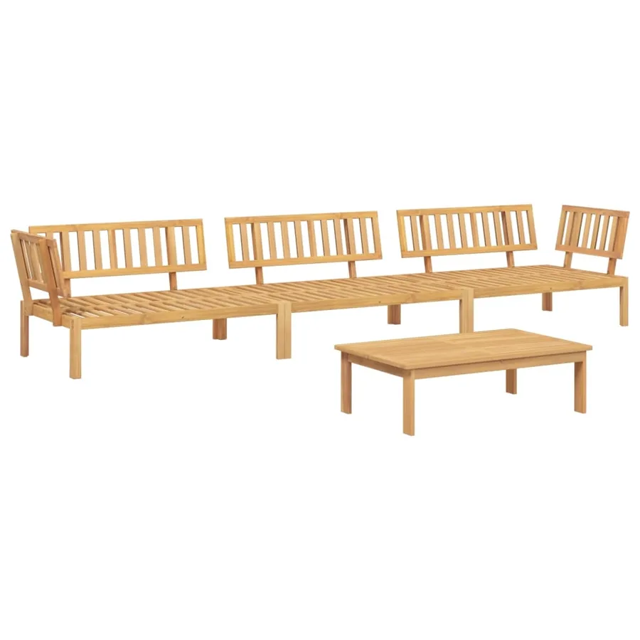 Salon palette de jardin 4 pcs bois d'acacia massif - 2