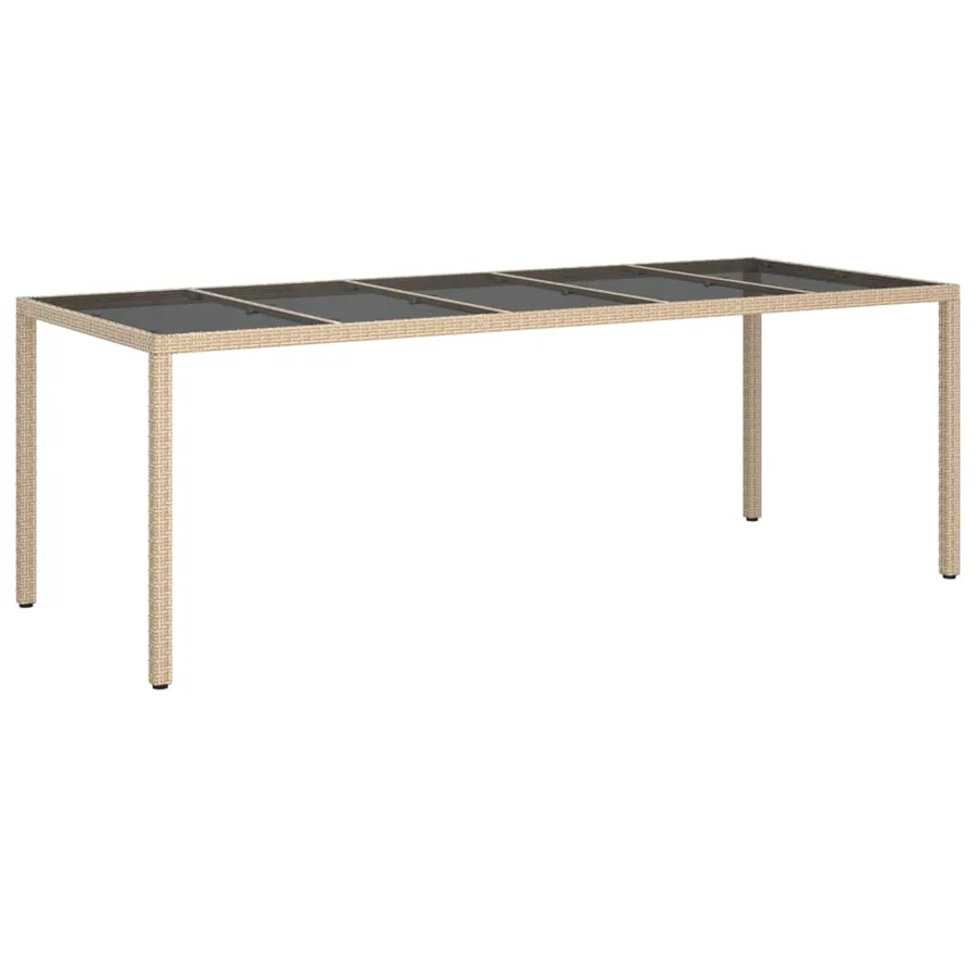 Ensemble à manger de jardin et coussins 9 pcs beige rotin verre - 4