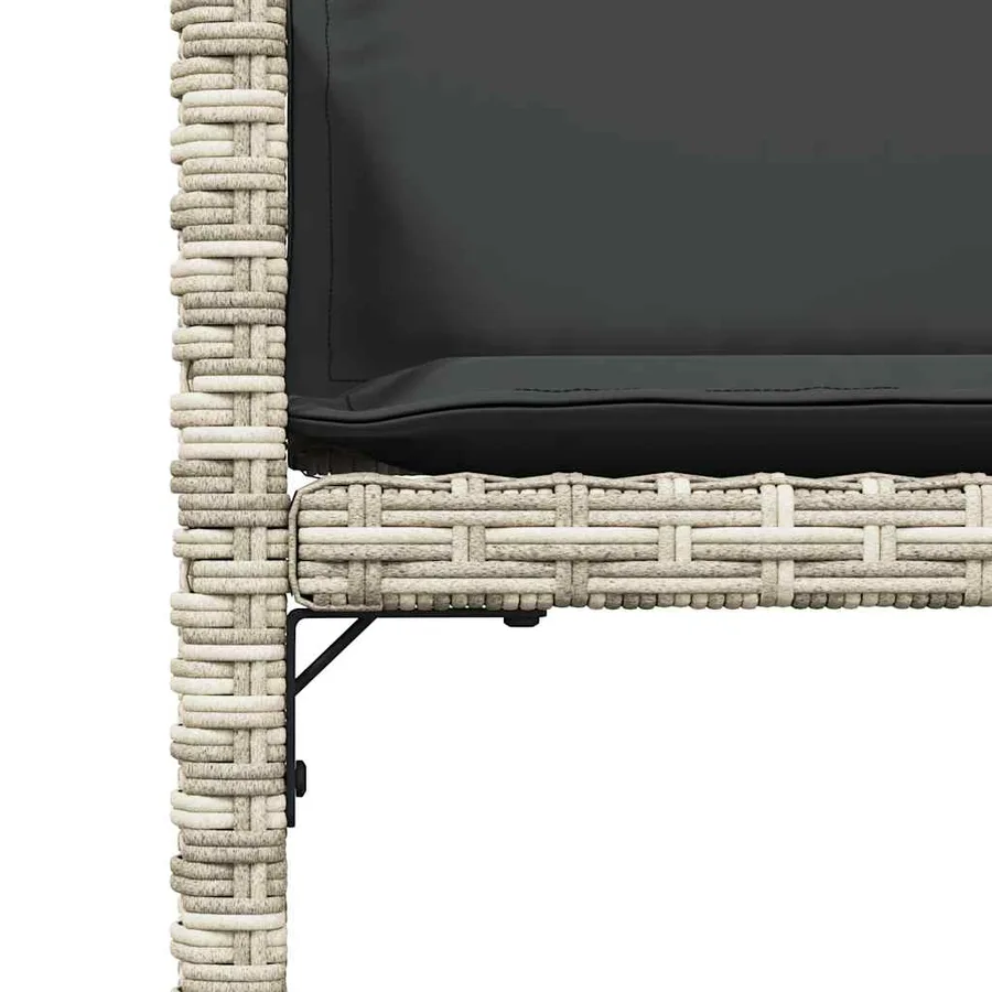 Ensemble à manger de jardin et coussins 13 pcs gris clair rotin - 8