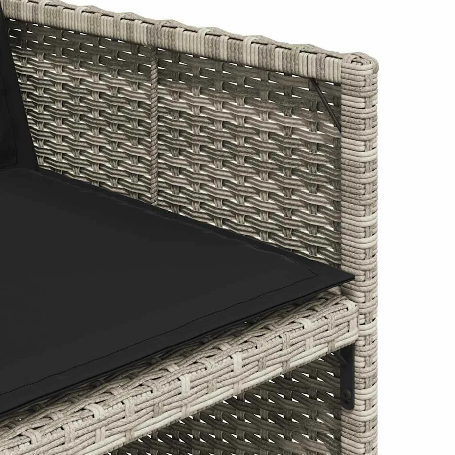 Ensemble à manger de jardin et coussins 9 pcs gris clair rotin - 7