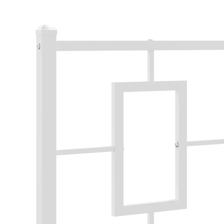 Cadre de lit métal sans matelas avec pied de lit blanc 90x200cm - 8