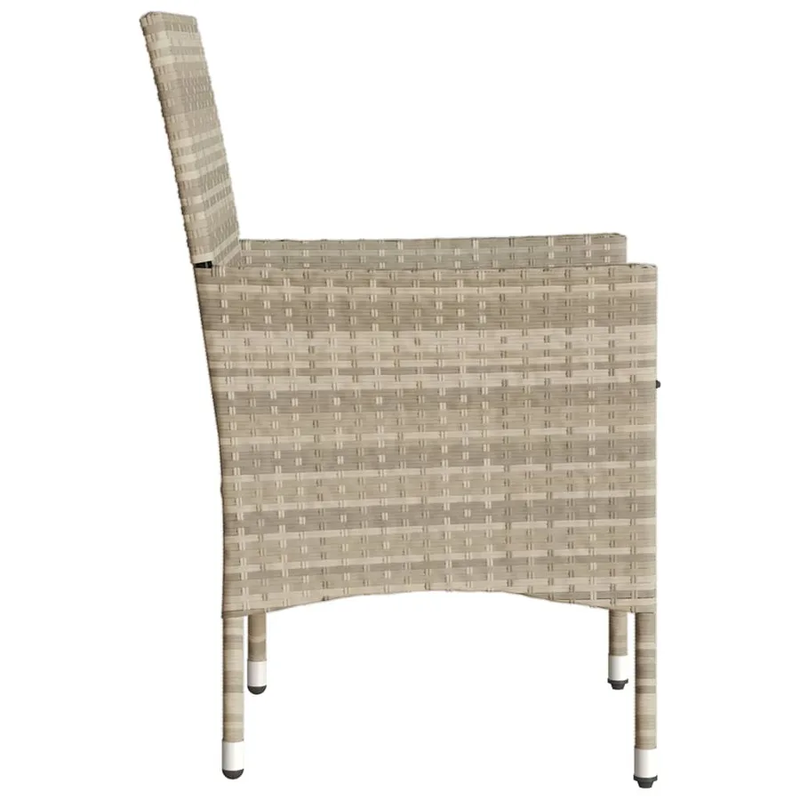 Chaises de jardin coussins lot de 2 gris clair résine tressée - 6