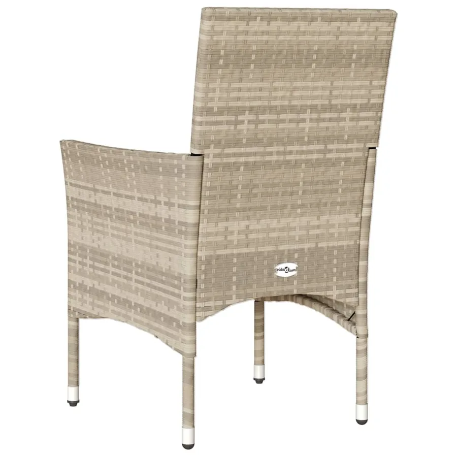 Chaises de jardin coussins lot de 2 gris clair résine tressée - 7